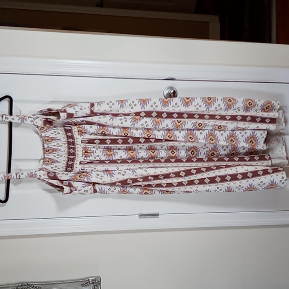 Sonoma Women's Southwestern Print Midi Sun Dress Size XXL Cream/Brown/Purple - Picture 8 of 16